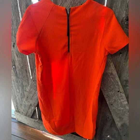 Sans Souci Short Sleeve Mini Dress in Vibrant Orange - Picture 4 of 6